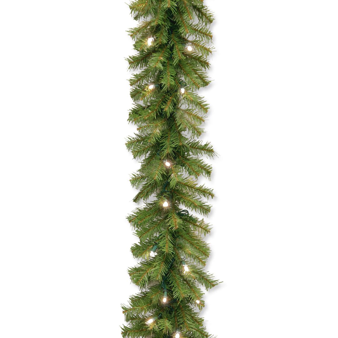 9' x 10" Pre-lit Norwood Fir Artificial Christmas Garland with 50 Concave Soft White LED Lights